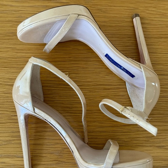 Stuart Weitzman Nude Patent Leather platform Heels
